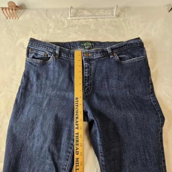 LRL Lauren Jeans Co Ralph Lauren 18W Women’s Plus denim straight leg jeans dark - Picture 3 of 10